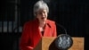 U.K. -- British Prime Minister Theresa May announces her resignation outside 10 Downing street in central London, May 24, 2019